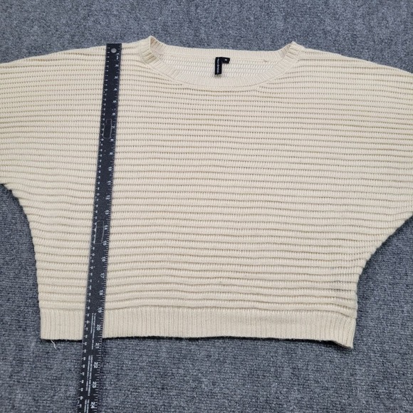 Moon & Madison Sweater Womens M Cream Beige Oversized Ribbed‎ Knit Pullover Cozy - Picture 7 of 9